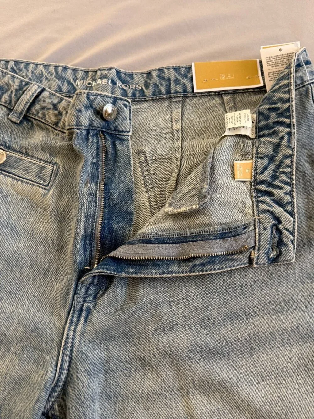 MSRP $110 - MICHAEL KORS Women's Size 16 Selma Crop Wide Leg High Rise Jeans
